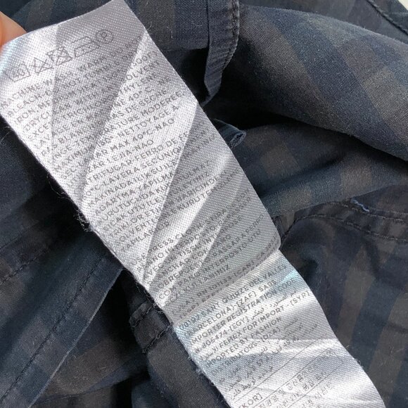 Zegna Sport Black Watch Shirt Men's M Black Brown Gingham Plaid Twisted‎ Cotton - Picture 15 of 16